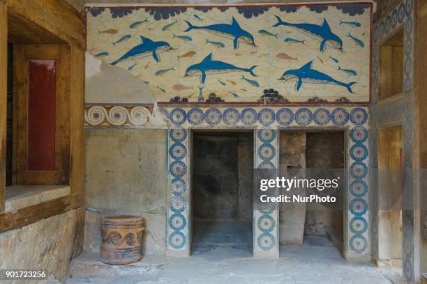 Knossos with the Minoan palace, the largest Bronze Age archaeological site on Crete island and Europe's oldest city. Knossos was discovered by...