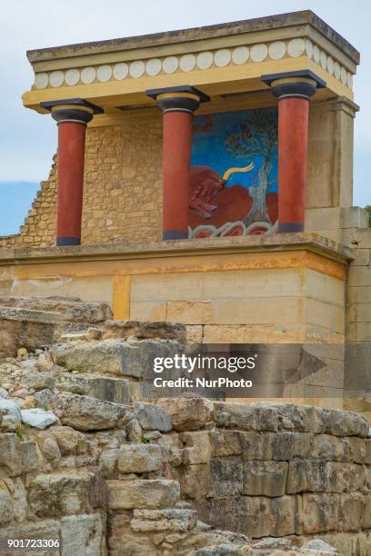 Knossos with the Minoan palace, the largest Bronze Age archaeological site on Crete island and Europe's oldest city. Knossos was discovered by...