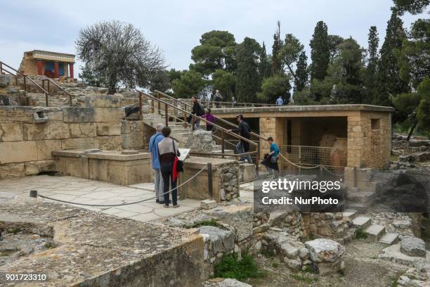 Knossos with the Minoan palace, the largest Bronze Age archaeological site on Crete island and Europe's oldest city. Knossos was discovered by...