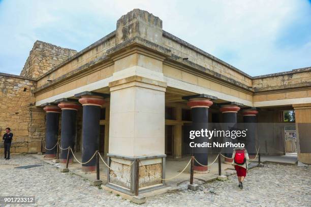 Knossos with the Minoan palace, the largest Bronze Age archaeological site on Crete island and Europe's oldest city. Knossos was discovered by...