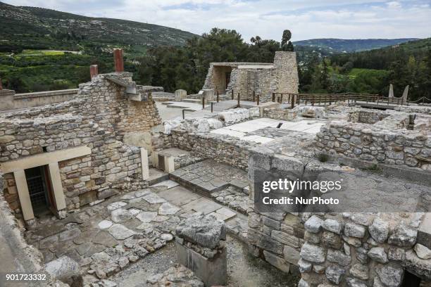 Knossos with the Minoan palace, the largest Bronze Age archaeological site on Crete island and Europe's oldest city. Knossos was discovered by...