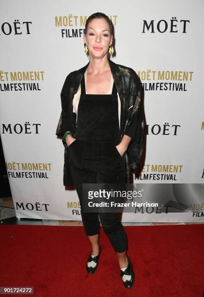 Actress Pollyanna McIntosh attends Moet & Chandon Celebrates 3rd Annual Moet Moment Film Festival and Kick Off of Golden Globes Week at Poppy on...
