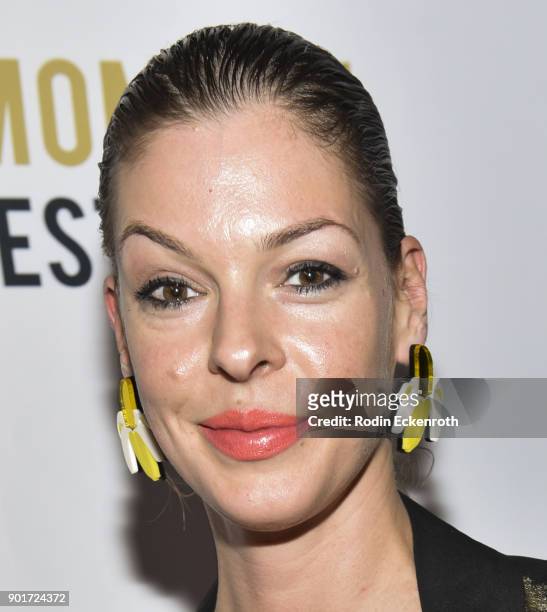 Pollyanna McIntosh attends Moet and Chandon Celebrates 3rd Annual Moet Moment Film Festival and kick off of Golden Globes Week at Poppy on January 5,...