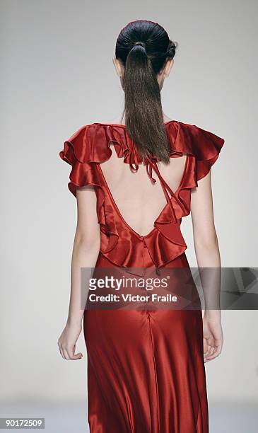 Model showcases designs by David Fielden on the catwalk as part of the Red Dress Collection showcase during the Mastercard Luxury Week Hong Kong 2009...