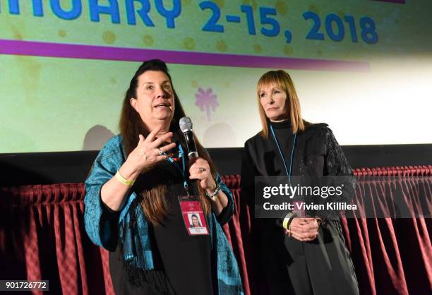 Valerie Red-Horse and Gale Anne Hurd attends the 29th Annual Palm Springs International Film Festival Friday Film Screenings on January 5, 2018 in...