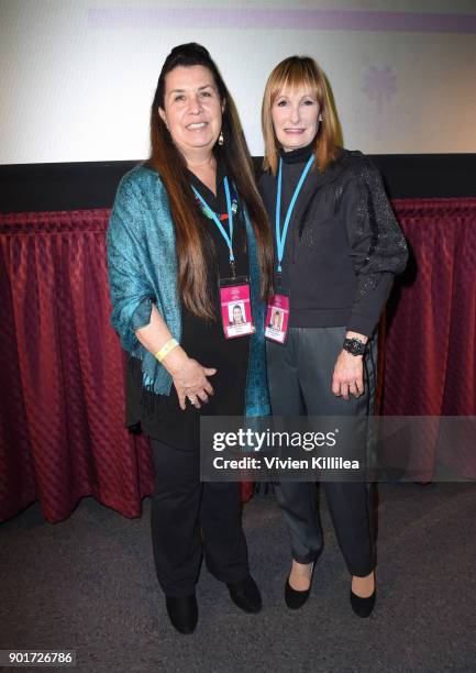 Valerie Red-Horse and Gale Anne Hurd attends the 29th Annual Palm Springs International Film Festival Friday Film Screenings on January 5, 2018 in...