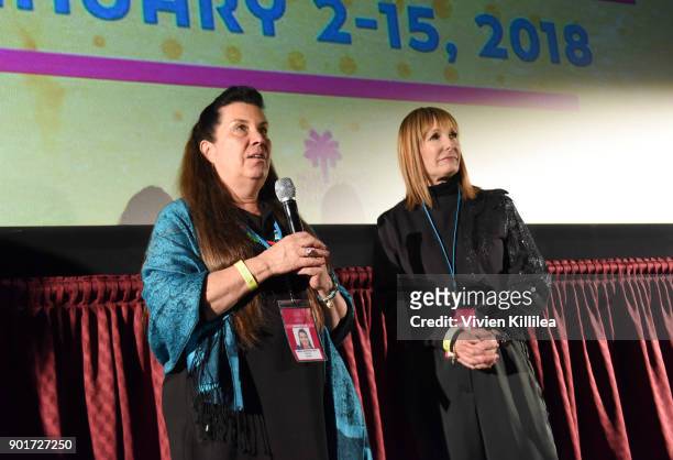 Valerie Red-Horse and Gale Anne Hurd attends the 29th Annual Palm Springs International Film Festival Friday Film Screenings on January 5, 2018 in...