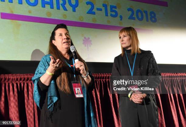 Valerie Red-Horse and Gale Anne Hurd attends the 29th Annual Palm Springs International Film Festival Friday Film Screenings on January 5, 2018 in...