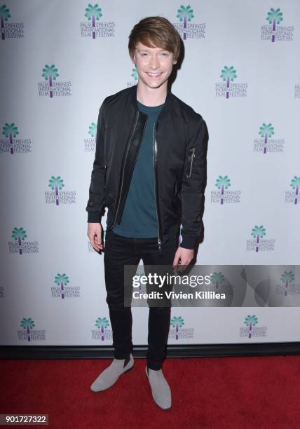 Calum Worthy attends the 29th Annual Palm Springs International Film Festival Friday Film Screenings on January 5, 2018 in Palm Springs, California.