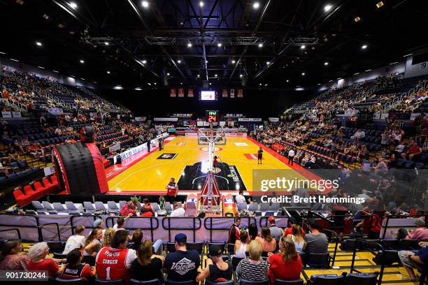 General view prior to the round 13 NBL match between the Illawarra Hawks and Melbourne United at Wollongong Entertainment Centre on January 6, 2018...