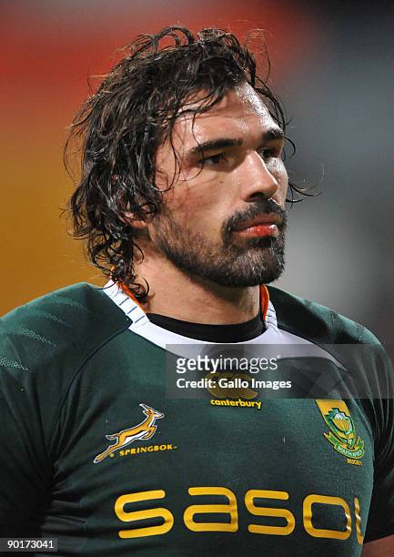 A Bloodied Victor Matfield of South Africa at the final whistle during the Tri-Nations rugby match between Australia and South Africa on August 29,...