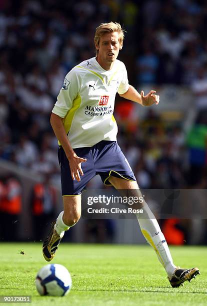 Peter Crouch of Tottenham Hotspur in action during the Barclays Premier League match between Tottenham Hotspur and Birmingham City at White Hart Lane...