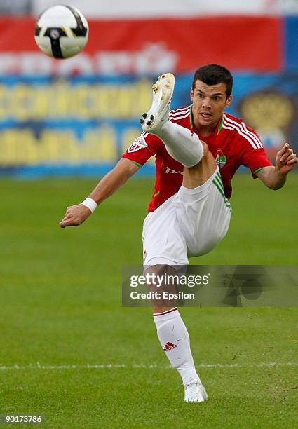 Ferreira Wagner of FC Lokomotiv in action during the Russian Football League Championship match between FC Lokomotiv and FC Kuban at the Lokomotiv...