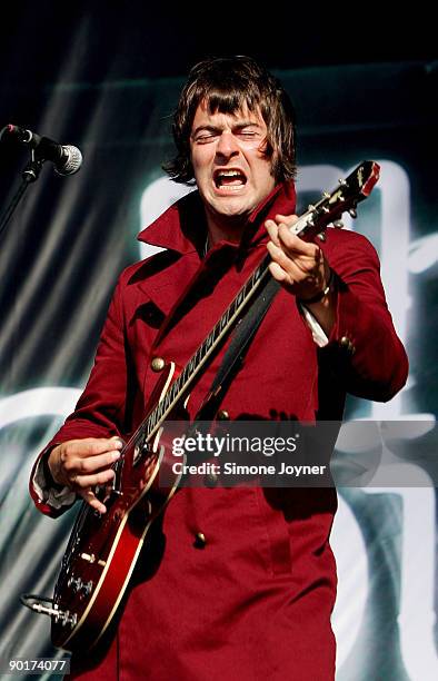 Liam Fray of The Courteeners performs live on the main stage during day two of the Reading Festival on August 29, 2009 in Reading, England.