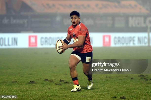 Saia Fekitoa of Narbonne during the Pro D2 match between Narbonne and Mont de Marsan on January 5, 2018 in Narbonne, France.