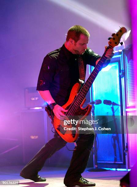 Brian Marshall of Creed performs at the Riverbend Music Center on August 28, 2009 in Cincinnati, Ohio.