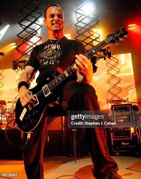 Mark Tremonti of Creed performs at the Riverbend Music Center on August 28, 2009 in Cincinnati, Ohio.