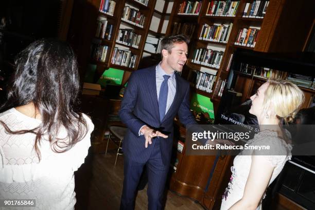 Armie Hammer and Saoirse Ronan backstage at the 2017 IFP Gotham Awards at Cipriani Wall Street on November 27, 2017 in New York, NY.