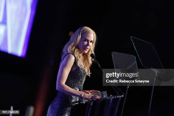 Nicole Kidman speaks at the 2017 IFP Gotham Awards at Cipriani Wall Street on November 27, 2017 in New York, NY.