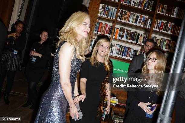 Nicole Kidman and Reese Witherspoon backstage at the 2017 IFP Gotham Awards at Cipriani Wall Street on November 27, 2017 in New York, NY.