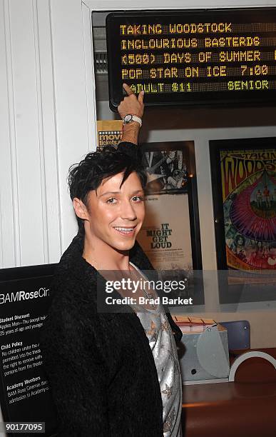 Johnny Weir ,US Olympic Figure Skater, attends a screening of "Pop Star on Ice" at the Brooklyn Academy of Music on August 29, 2009 in New York City.