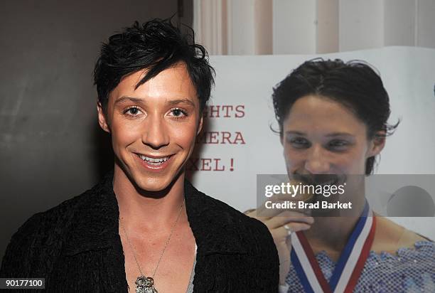 Johnny Weir, US Olympic Figure Skater, attends a screening of ''Pop Star on Ice'' at the Brooklyn Academy of Music on August 29, 2009 in New York...