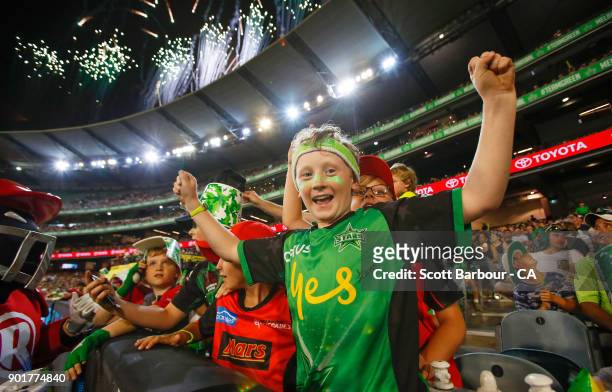 General view as Stars fans in the crowd show their support during the Big Bash League match between the Melbourne Stars and the Melbourne Renegades...