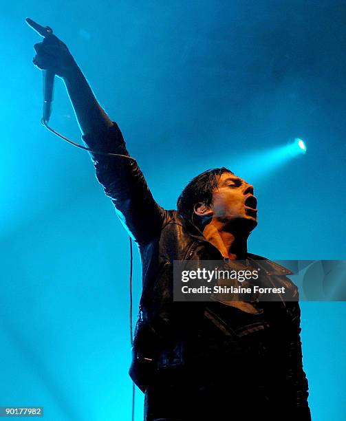 Ian Watkins of Lostprophets performs at Day 2 of The Leeds Festival on August 29, 2009 at Bramham Park in Leeds, England.