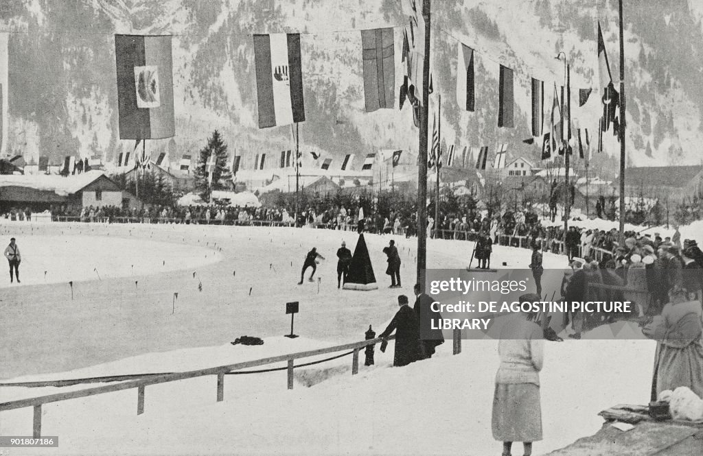 10,000 meter speed skating event, Chamonix