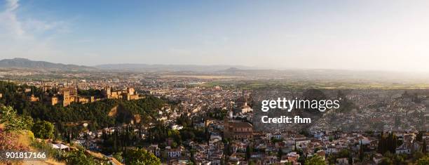 granada (alhambra) albaicín old town panorama - andalusia/ spain - albaicín stock pictures, royalty-free photos & images