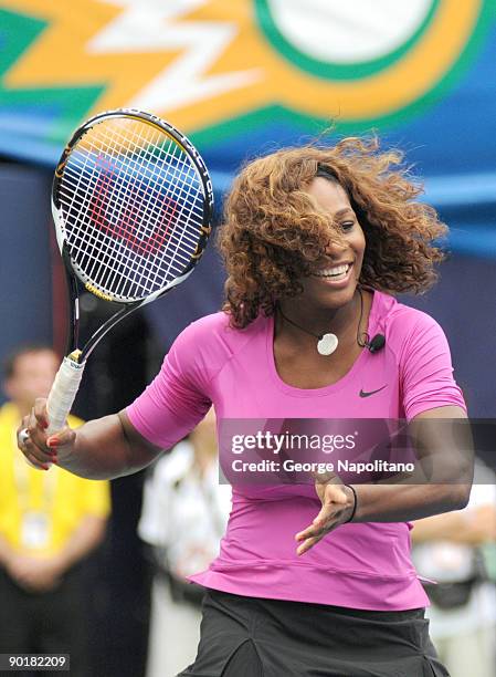 Tennis great Serena Williams attends the 2009 Arthur Ashe Kids Day at the USTA Billie Jean King National Tennis Center on August 29, 2009 in New York...