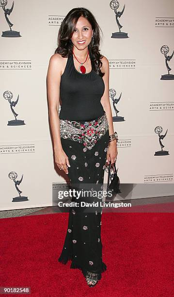 Host Rasha Goel attends the 61st Annual Los Angeles Area Emmy Awards at the Academy of Television Arts & Sciences on August 29, 2009 in North...