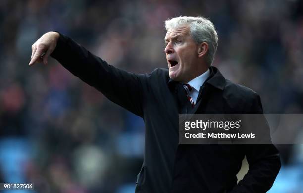 Mark Hughes, Manager of Stoke City during the The Emirates FA Cup Third Round match between Coventry City and Stoke City at Ricoh Arena on January 6,...