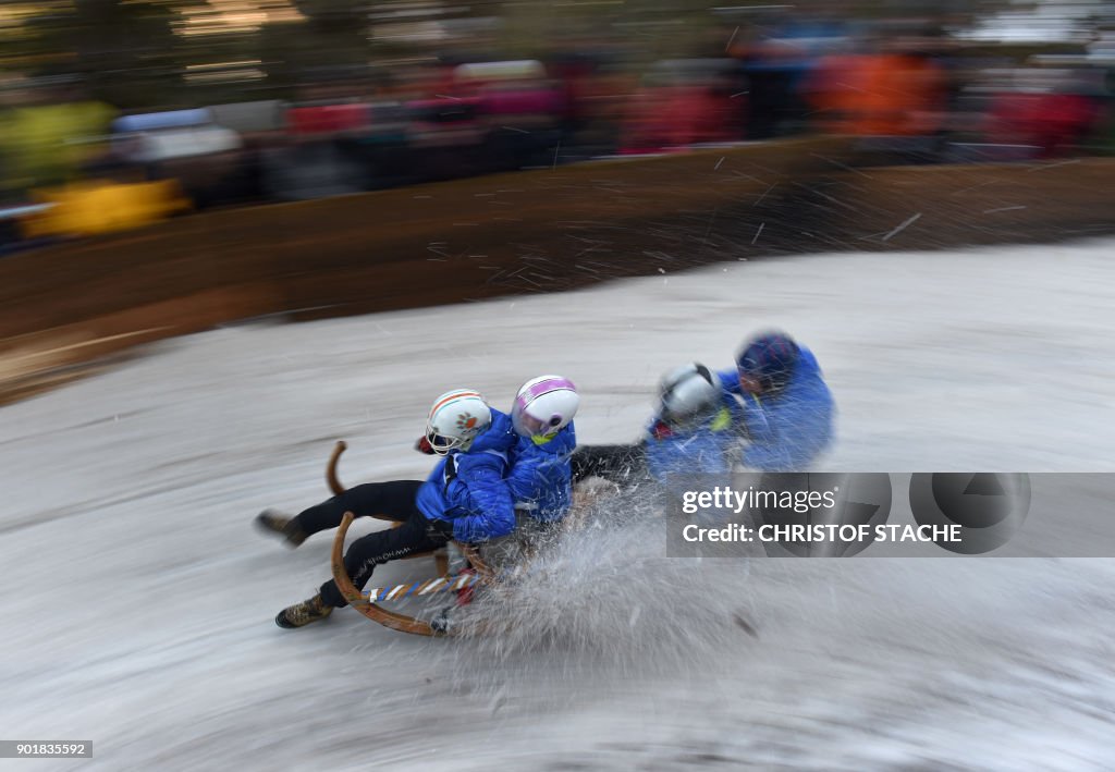 GERMANY-TRADITION-SLEDGE-RACE-HORNSCHLITTENRENNEN