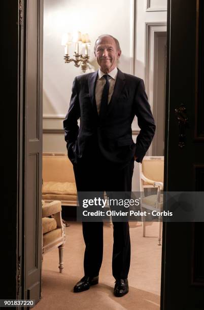 Chairman and CEO of French group L'Oreal Jean Paul Agon posing on November 20, 2017 in Brussels.Belgium.