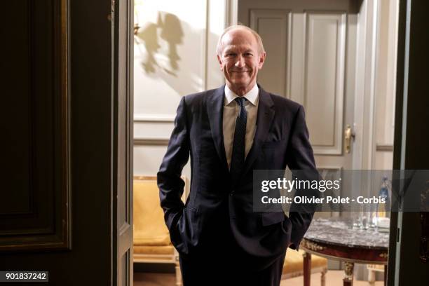 Chairman and CEO of French group L'Oreal Jean Paul Agon posing on November 20, 2017 in Brussels.Belgium.