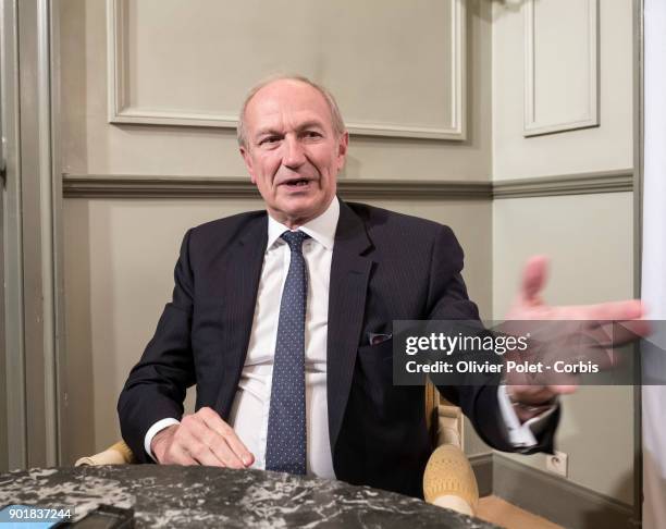 Chairman and CEO of French group L'Oreal Jean Paul Agon posing on November 20, 2017 in Brussels.Belgium.