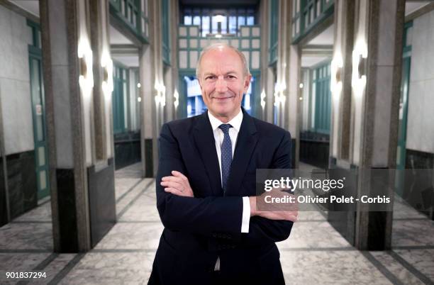 Chairman and CEO of French group L'Oreal Jean Paul Agon posing on November 20, 2017 in Brussels.Belgium.