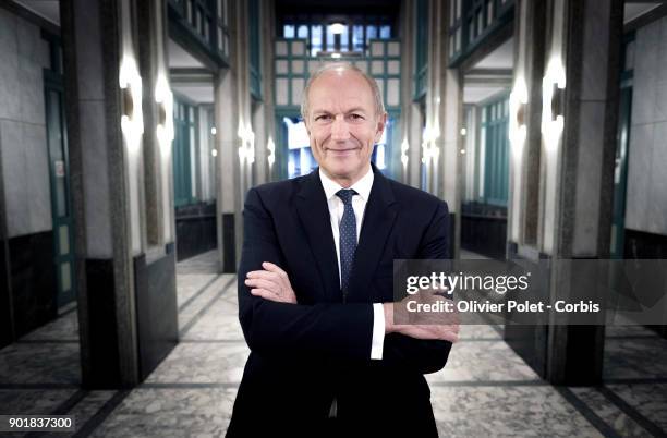 Chairman and CEO of French group L'Oreal Jean Paul Agon posing on November 20, 2017 in Brussels.Belgium.