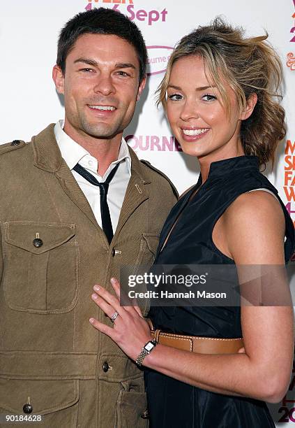 Heath Meldrum and Brodie Harper attend the Opening Party for Melbourne Spring Fashion Week at fortyfivedownstairs on August 30, 2009 in Melbourne,...