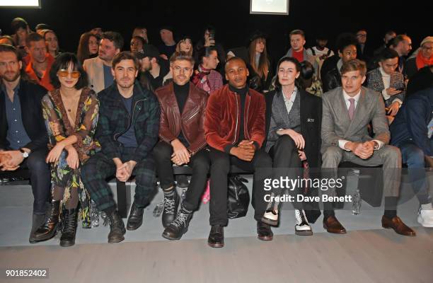 Craig McGinlay, Betty Bachz, Robert Konjic, Darren Kennedy, Eric Underwood, Erin OÕConnor, Toby Huntington-Whiteley sit in the front row at the...