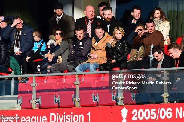 Leicester City's Jamie Vardy looks on from the stands during the Emirates FA Cup Third Round match between Fleetwood Town and Leicester City at...