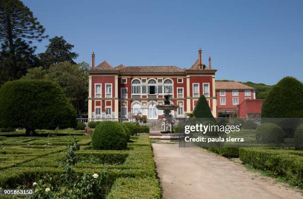 fronteira palace (palace of the marquesses of fronteira) - fronteira stock pictures, royalty-free photos & images