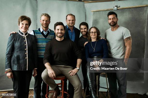 Maureen Orth, Tom Rob Smith, Edgar Ramirez, Brad Simpson, Darren Criss, Nina Jacobson and Ricky Martin from FX's "The Assassination of Gianni...