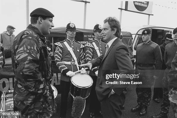 British Labour Party leader Tony Blair welcomes home the troops of