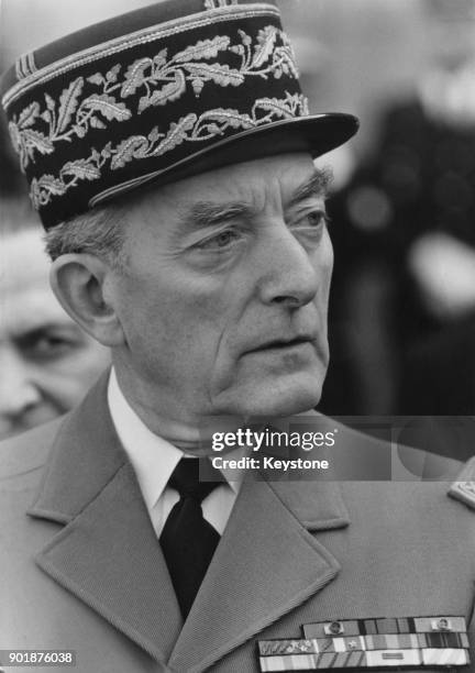 French General Alain de Boissieu , Grand Chancelier de l'ordre de la Légion d'Honneur and Chancelier de l'Ordre National du Mérite, 1981. He is...