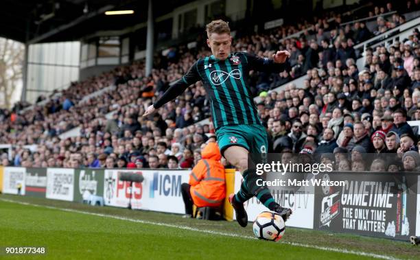 Steven Davis of Southampton during the Emirates FA Cup third round match between Fulham FC and Southampton FC at Craven Cottage on January 6, 2018 in...