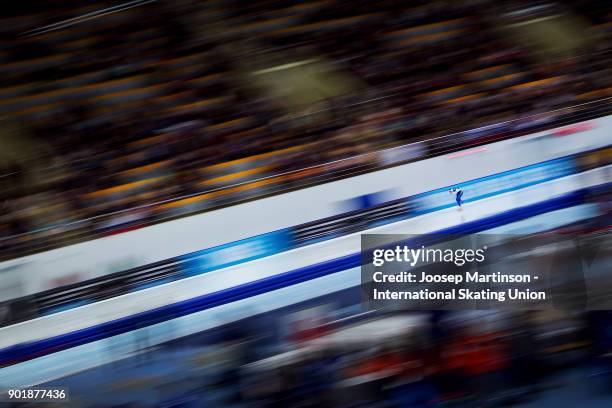 Anna Yurakova of Russia competes in the Ladies 3000m during day two of the European Speed Skating Championships at the Moscow Region Speed Skating...