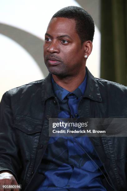 Actor Tony Rock of the television show Living Biblically speaks onstage during the CBS/Showtime portion of the 2018 Winter Television Critics...