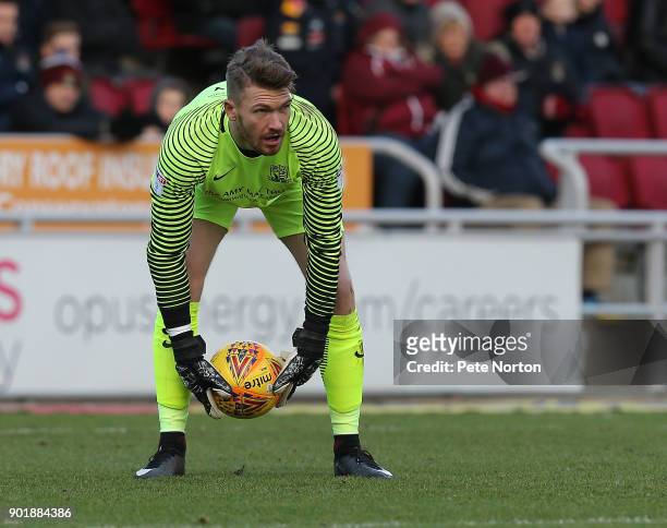 Mark Oxley of Southend United in action during the Sky Bet League One match between Northampton Town and Southend United at Sixfields on January 6,...